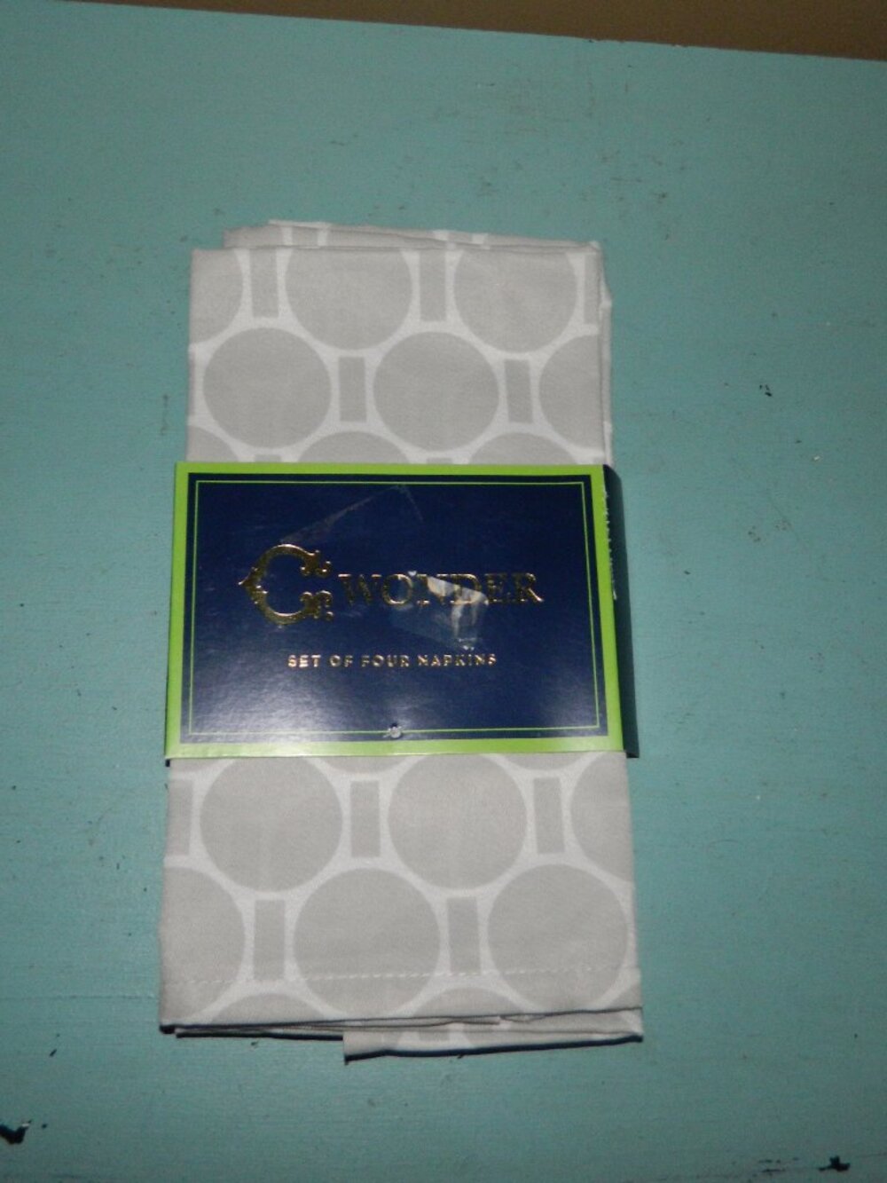 C Wonder Boardwalk Dot Silver 19" x 19" Cloth Napkins set/4